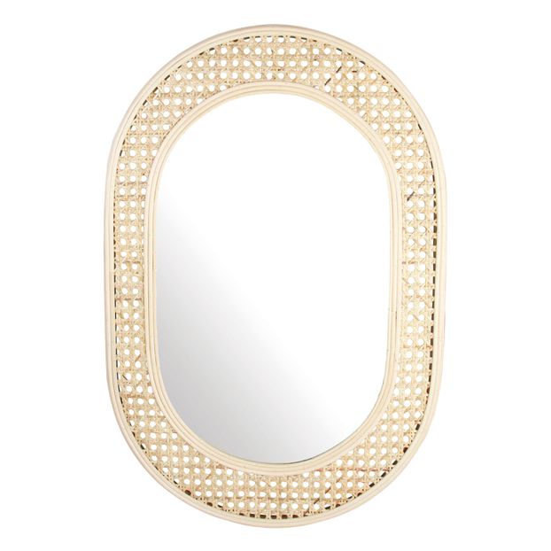 Miroir ovale en cannage-product