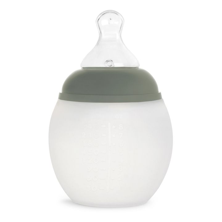 Biberon en silicone médical et tétine physiologique | Vert kaki- Image produit n°4