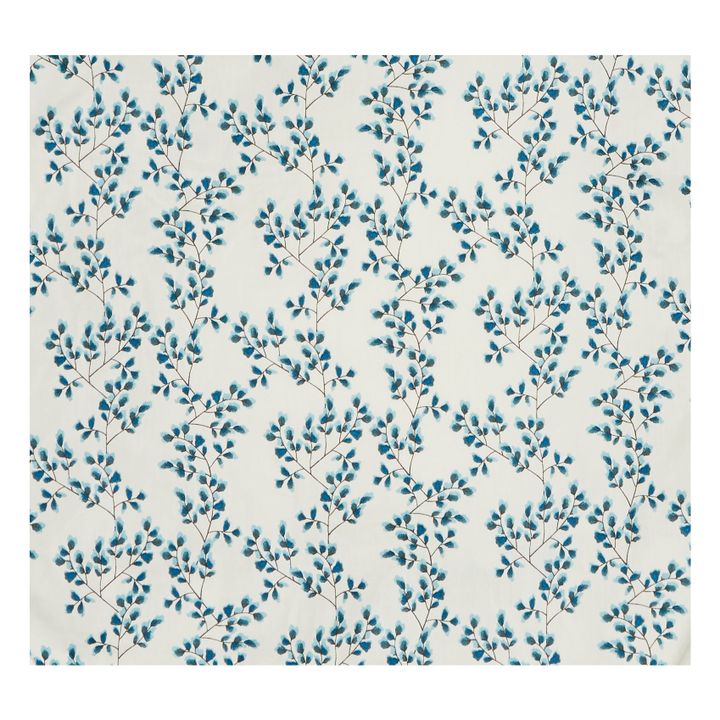 Coprimaterassino per fasciatoio Fiori in cotone bio | Blu- Immagine del prodotto n°2
