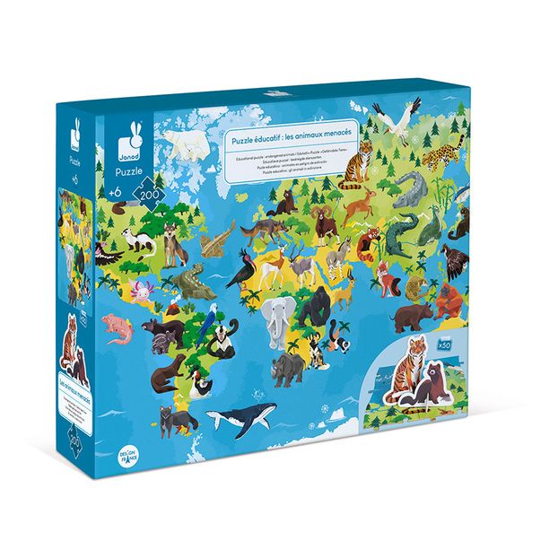 Puzzle educativo Los Animales Amenazados - 200 piezas-product