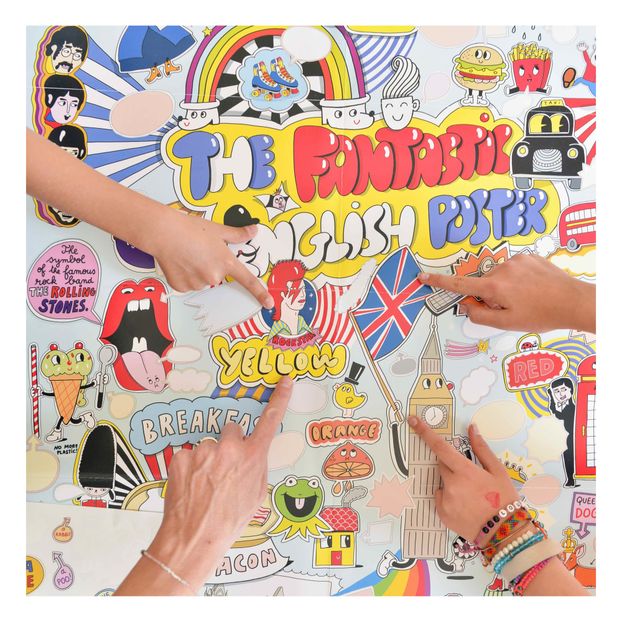 Póster con pegatinas 100% English-product