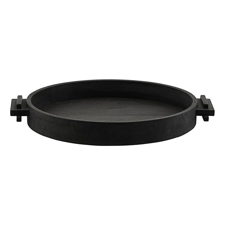 Plateau rond en bois | Noir- Image produit n°0