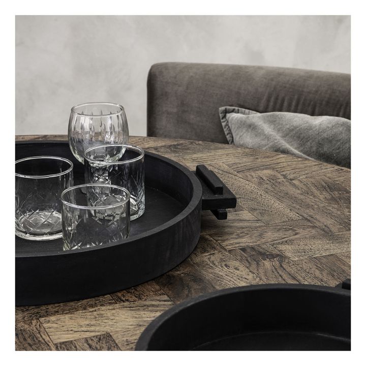 Plateau rond en bois | Noir- Image produit n°2