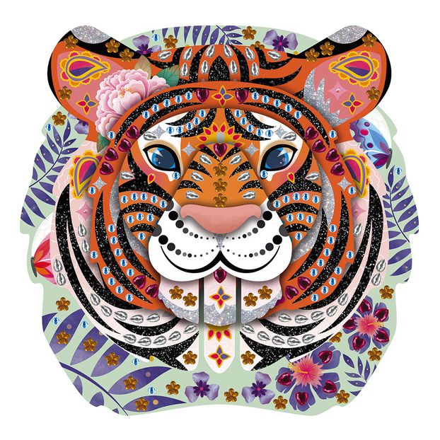 DIY trophée Tigre strass et paillettes-product