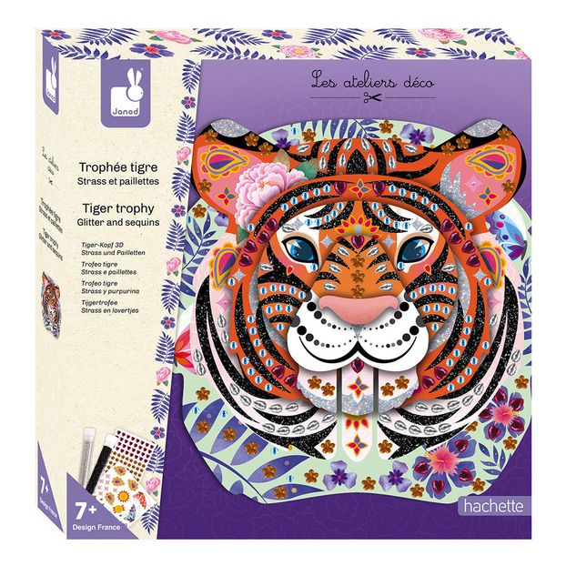 DIY trophée Tigre strass et paillettes-product