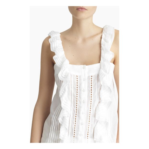 Top de volantes con detalles de encaje-product