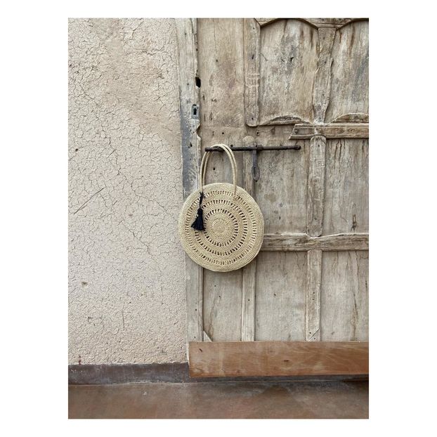Bolso circular de rafia mediano-product