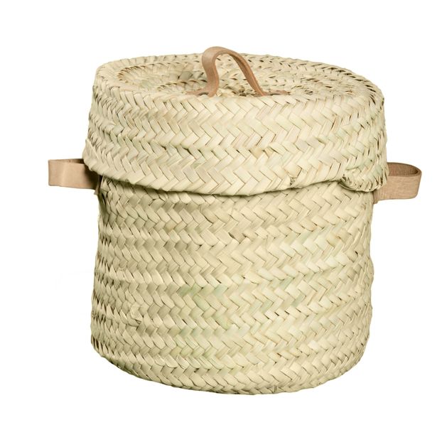 Corbeille en feuille de palmier avec anses-product