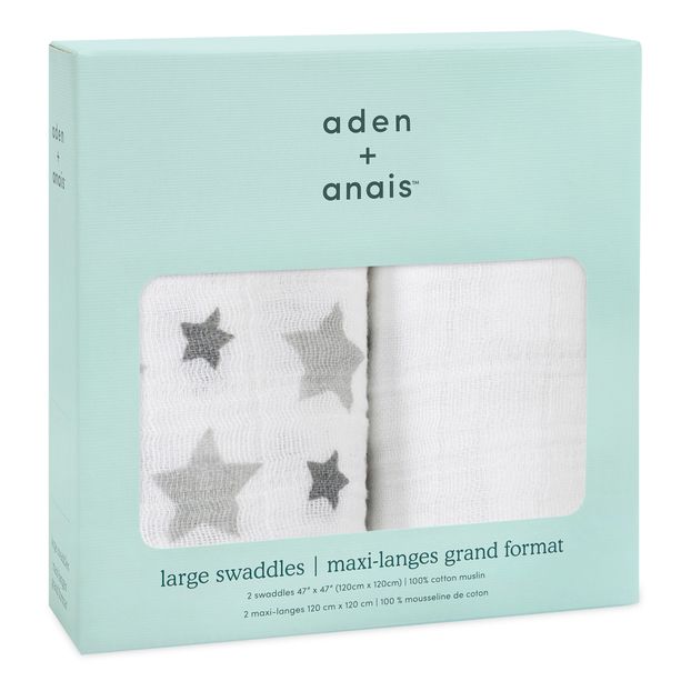 Pack of 2 Grey Stars Maxi Swaddle-product