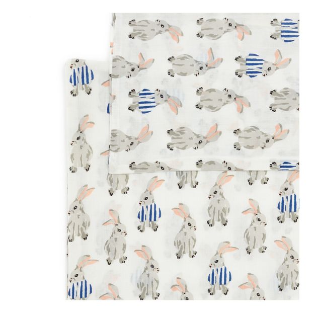 Rabbit printed cotton bedding set-product
