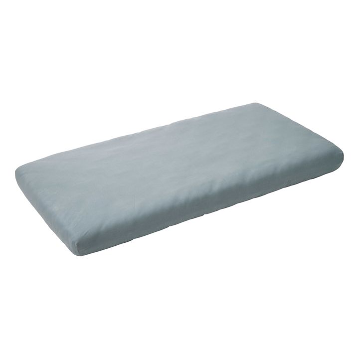 Lenzuolo con angoli in cotone bio - Set da 2 Azzurro- Immagine del prodotto n°1