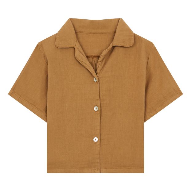 Mandarin double cotton gauze shirt-product