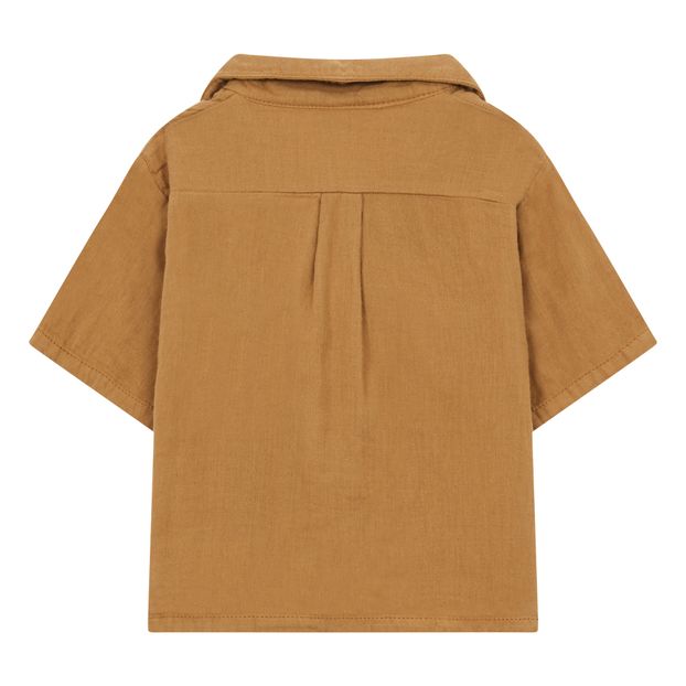 Mandarin double cotton gauze shirt-product
