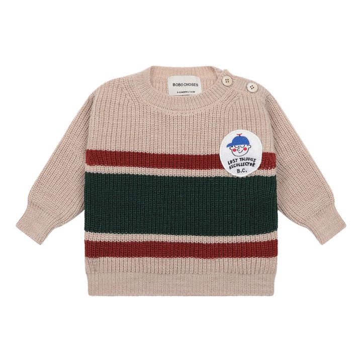 Pull Rayé Ecusson | Ecru- Image produit n°0