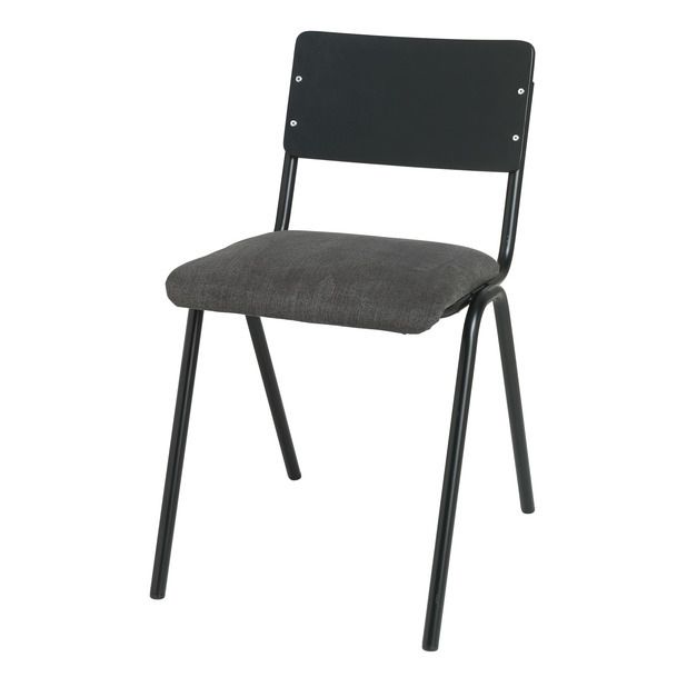 Chaise Ole en bois assise en tissu - piètement métal-product