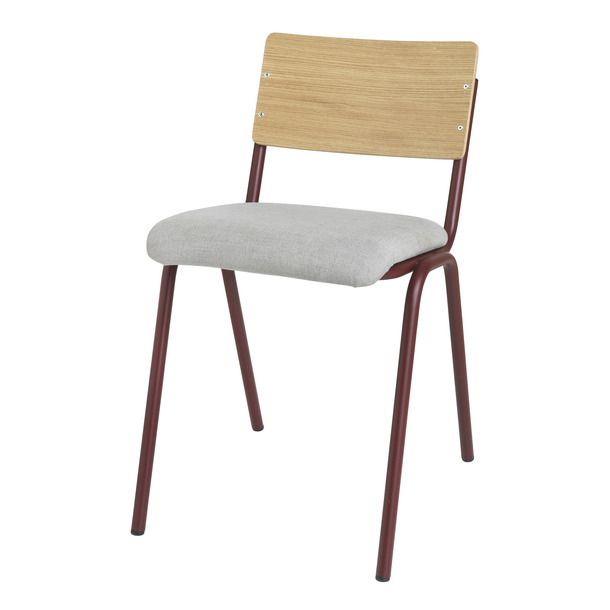 Chaise Ole en bois assise en tissu - piètement métal-product