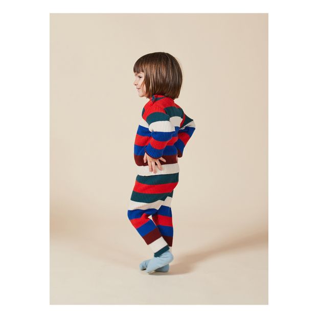 Multicolour Striped Knit Leggings-product