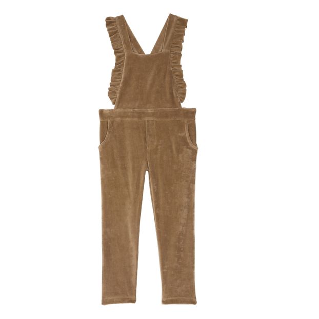 Ruffled Velour Overalls-product