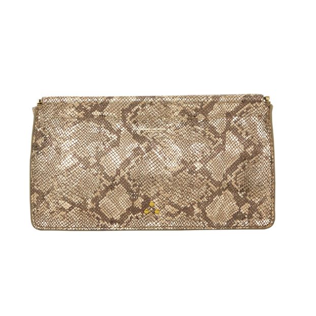 Pochette Clic Clac L Veau Façon Python Lamé-product