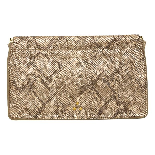 Pochette Clic Clac L Veau Façon Python Lamé-product