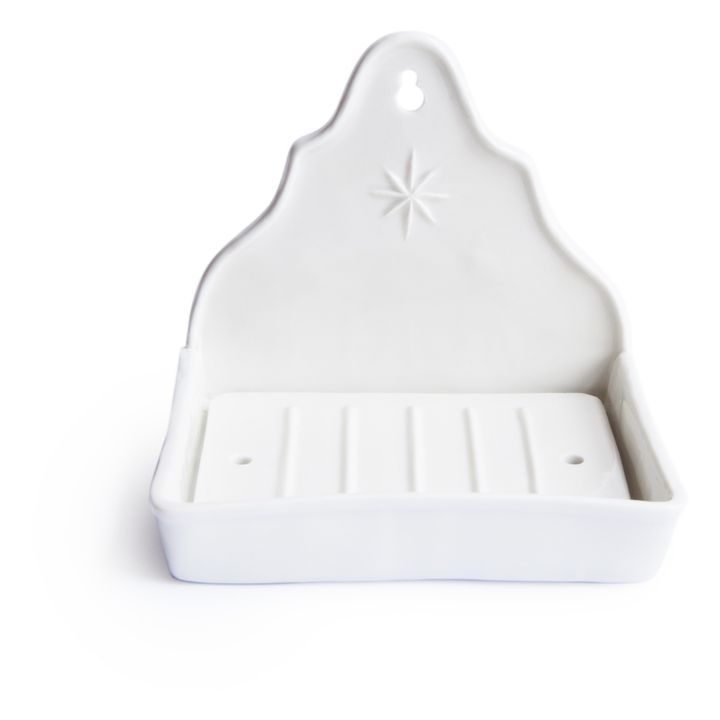 Portasapone da parete Etoile in porcellana | Bianco- Immagine del prodotto n°0