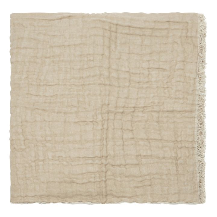 Plaid en en lin double face Baya | Blanc- Image produit n°1