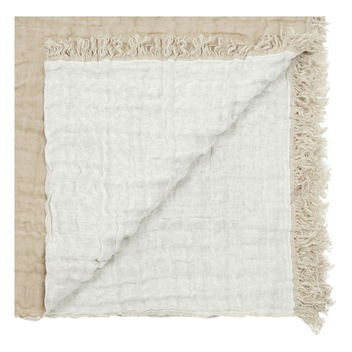 Plaid en en lin double face Baya | Blanc- Image produit n°2