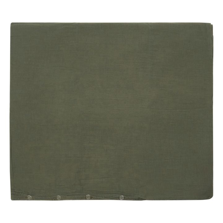 Funda nórdica Dili de velo de algodón | Verde Kaki- Imagen del producto n°1