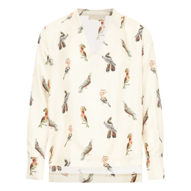 Blusa Acquamarina Loros Twill de seda-product