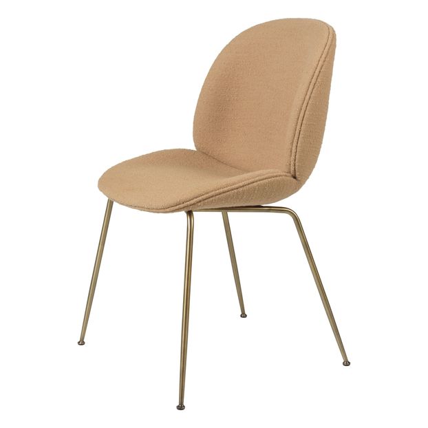 Chaise Beetle rembourrée, piètement doré antique - GamFratesi-product