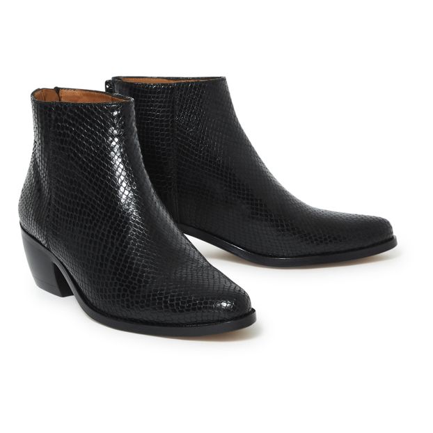 Botines Telma de cuero tipo pitón-product