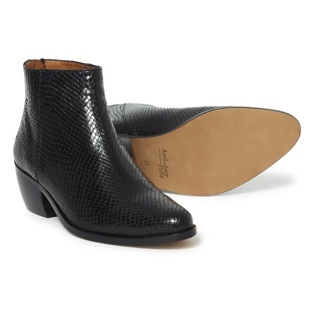 Botines Telma de cuero tipo pitón-product
