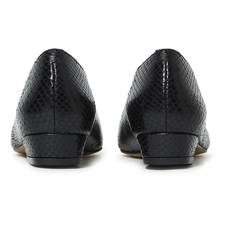 Ballerines Abbie Cuir Façon Python | Noir- Image produit n°4