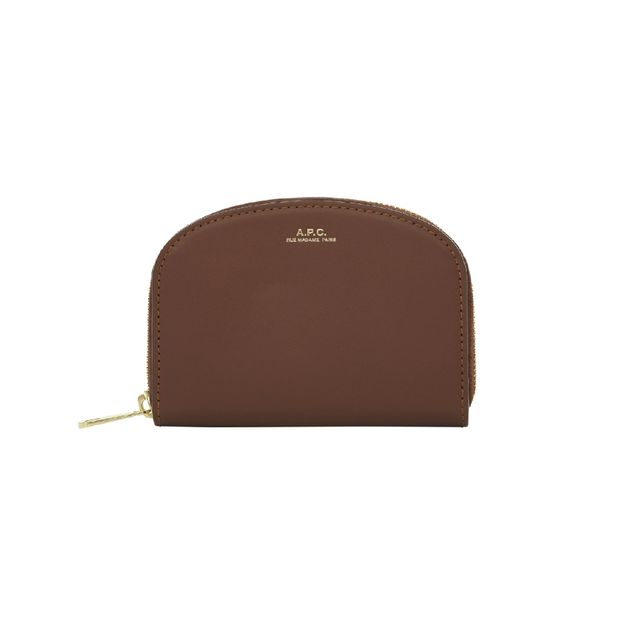 Porte Monnaie Compact zippé Demi Lune Cuir Lisse-product
