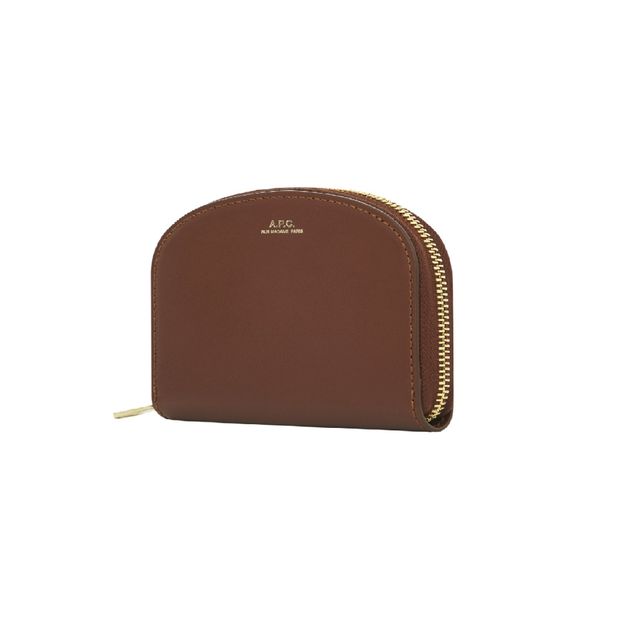 Porte Monnaie Compact zippé Demi Lune Cuir Lisse-product