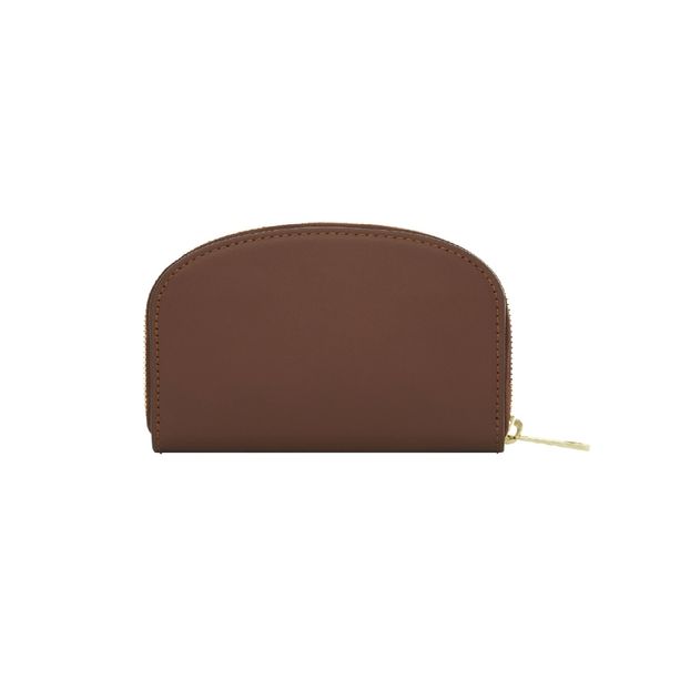Porte Monnaie Compact zippé Demi Lune Cuir Lisse-product