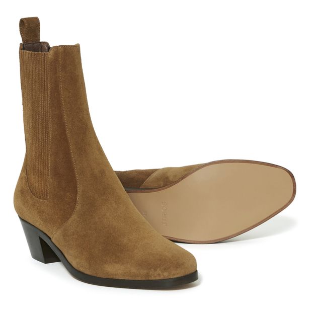 Botas Gazette de cuero y terciopelo-product