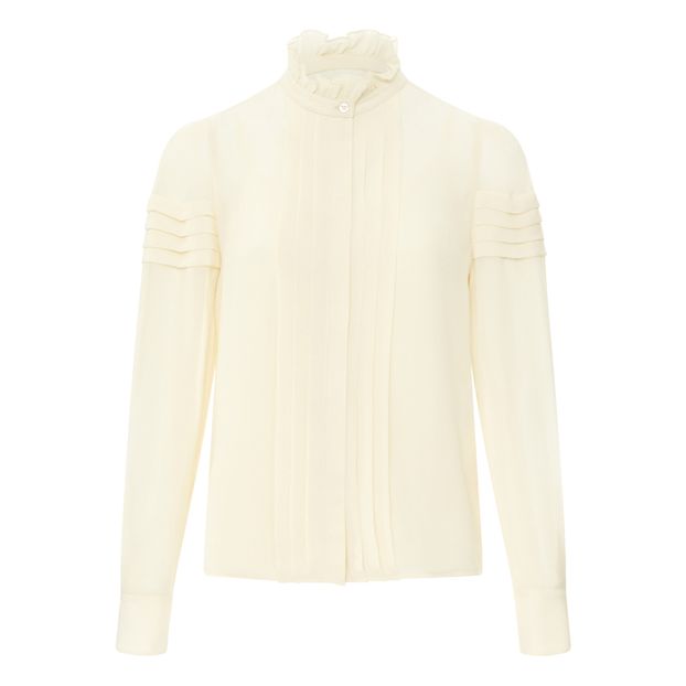 Blusa con cuello alto de crepé-product