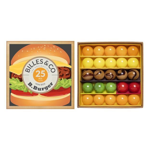 Box of 25 B-Burger Marbles -product