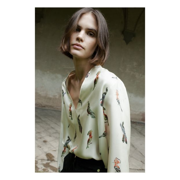 Blusa Acquamarina Loros Twill de seda-product