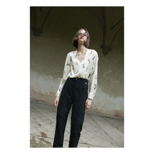 Blusa Acquamarina Loros Twill de seda-product