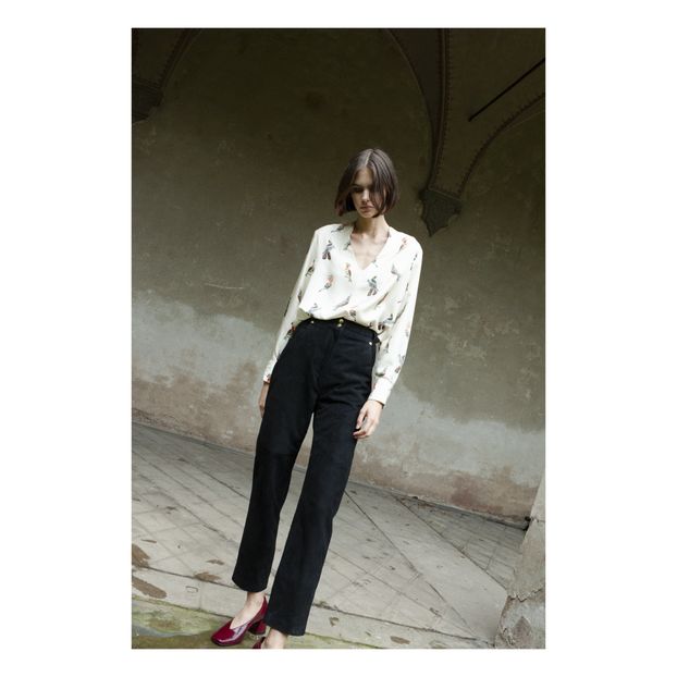 Blusa Acquamarina Loros Twill de seda-product