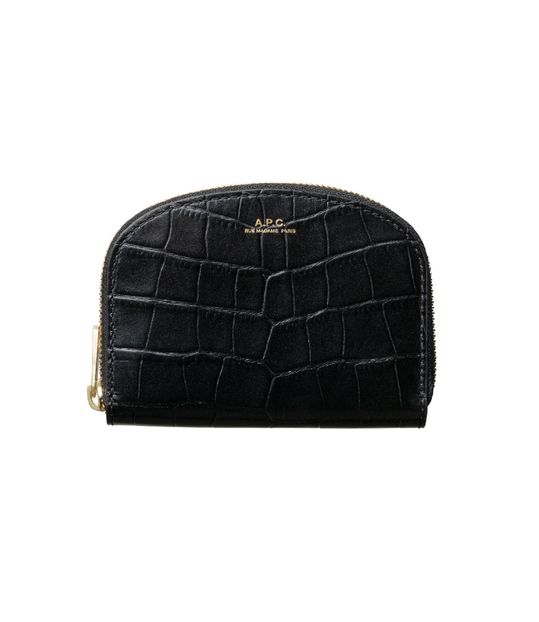 Porte Monnaie Compact Demi Lune Cuir Embossé Croco-product