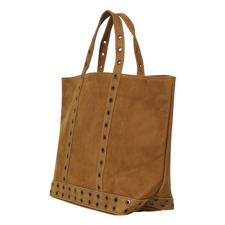 Shopper Medium Nubuk und Ösen Cognac-Farbe- Produktbild Nr. 3