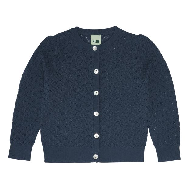 Pointelle Fine Wool Openwork Cardigan-product