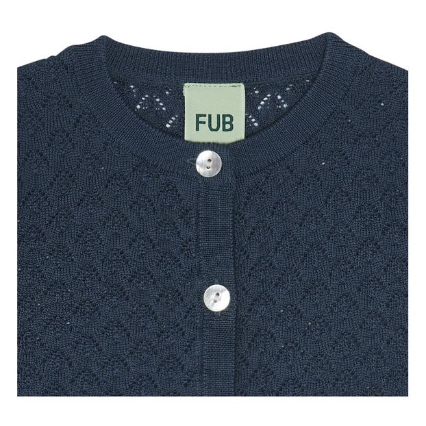 Pointelle Fine Wool Openwork Cardigan-product