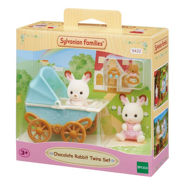Twin Rabbits with Toy Double Stroller-product