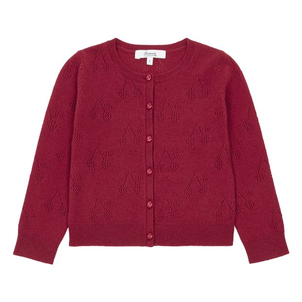 Openwork Cashmere Cherry Cardigan-product