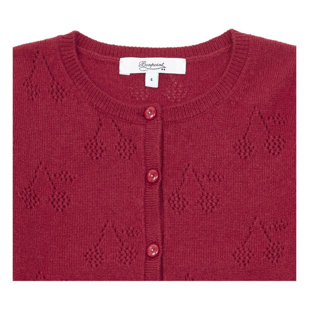 Openwork Cashmere Cherry Cardigan-product