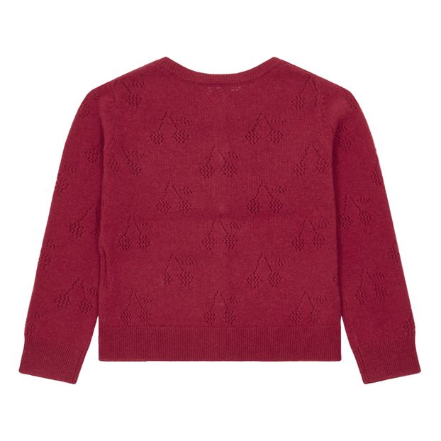Openwork Cashmere Cherry Cardigan-product